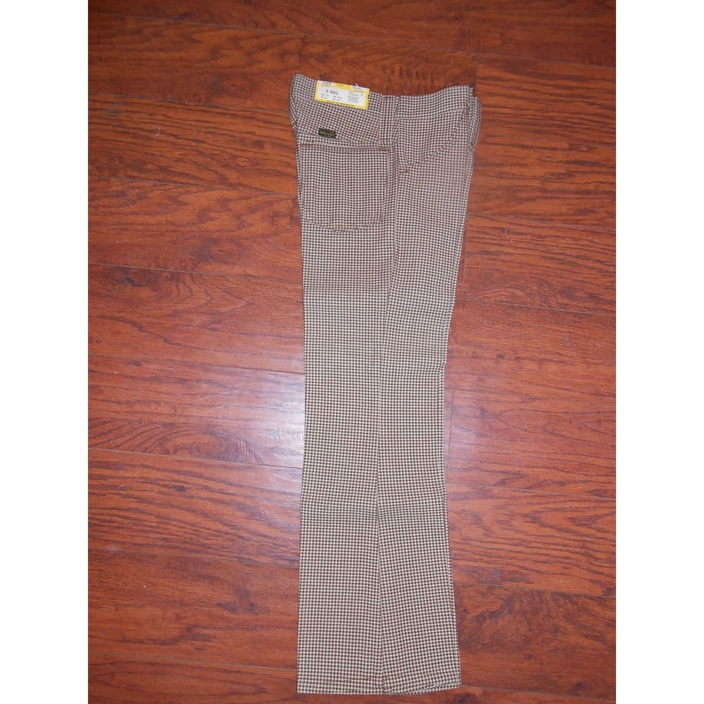 70s Vintage Wrangler Houndstooth Brown Unisex Boys/Girls Size 8 Regular Pants!!!